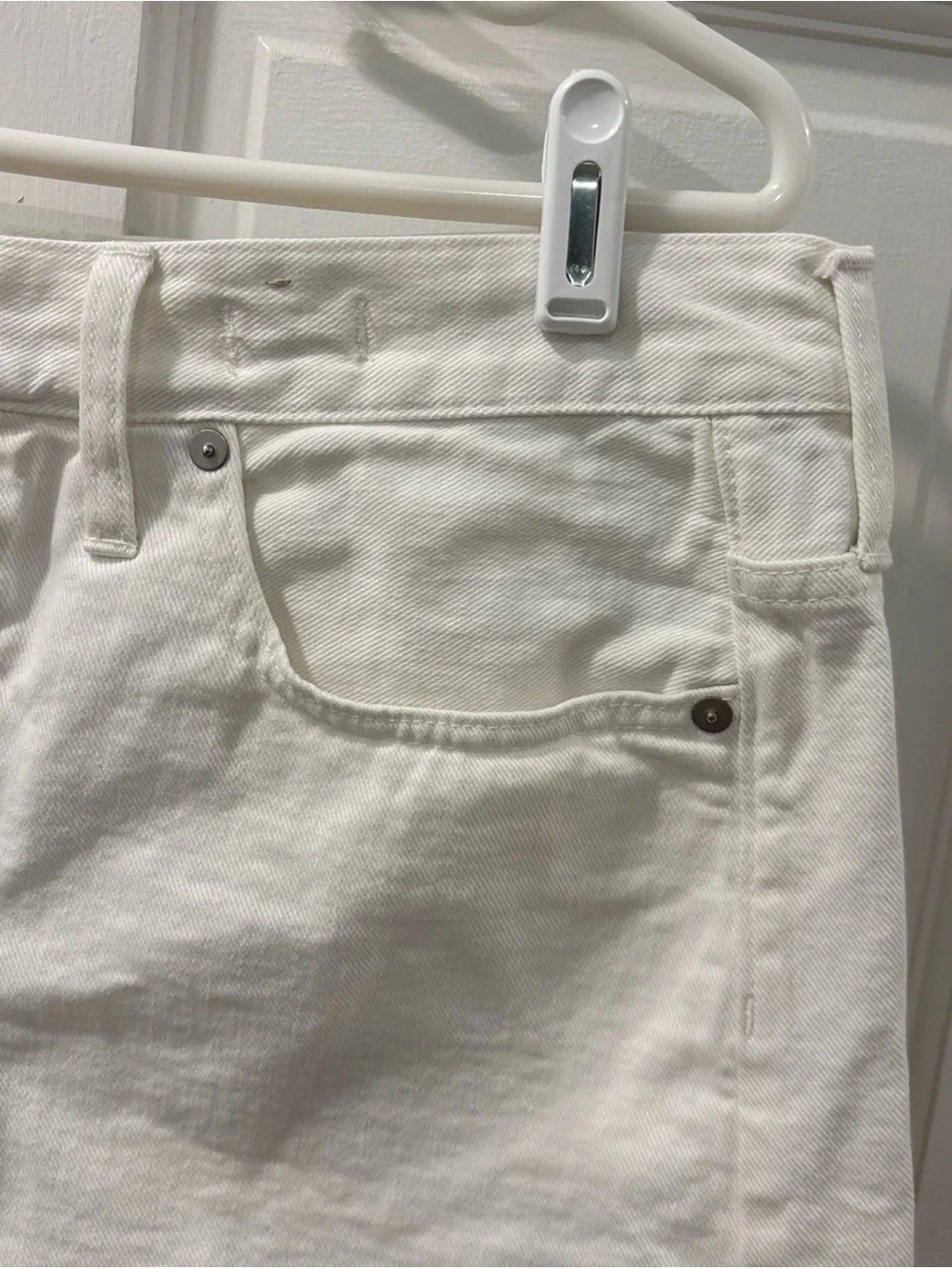 Madewell Women’s Relaxed Denim Shorts Tile White Size 30 Raw Hem Button Fly EUC